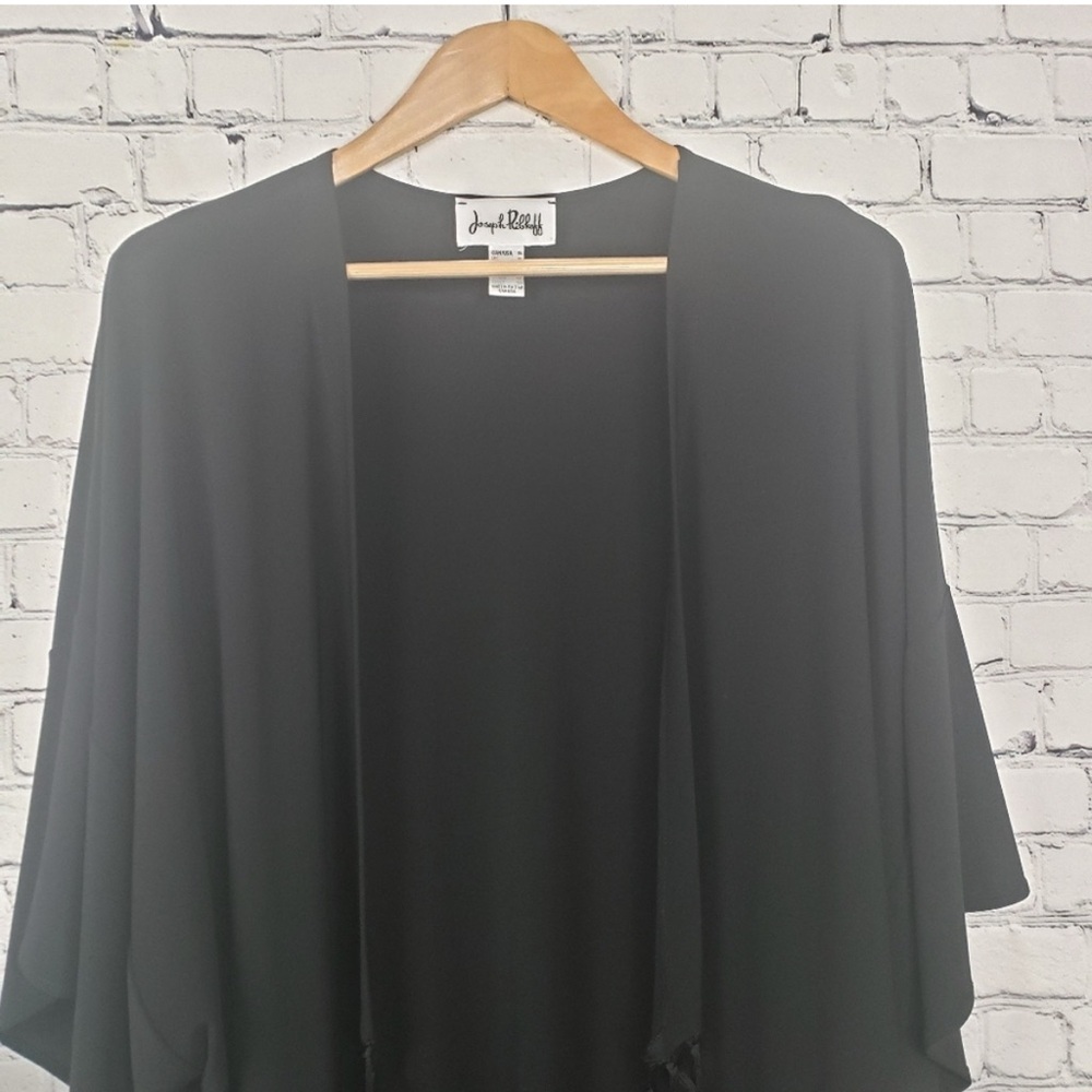 Joseph Ribkoff Black Fringe Kimono/Cover-Up - Picture 6 of 11